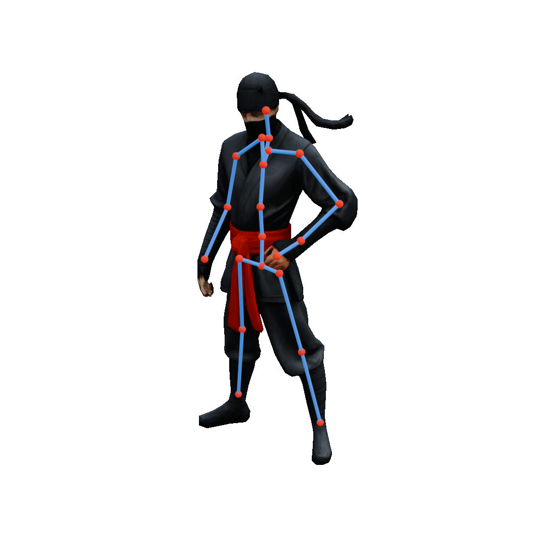 Ninja pose walk GIF